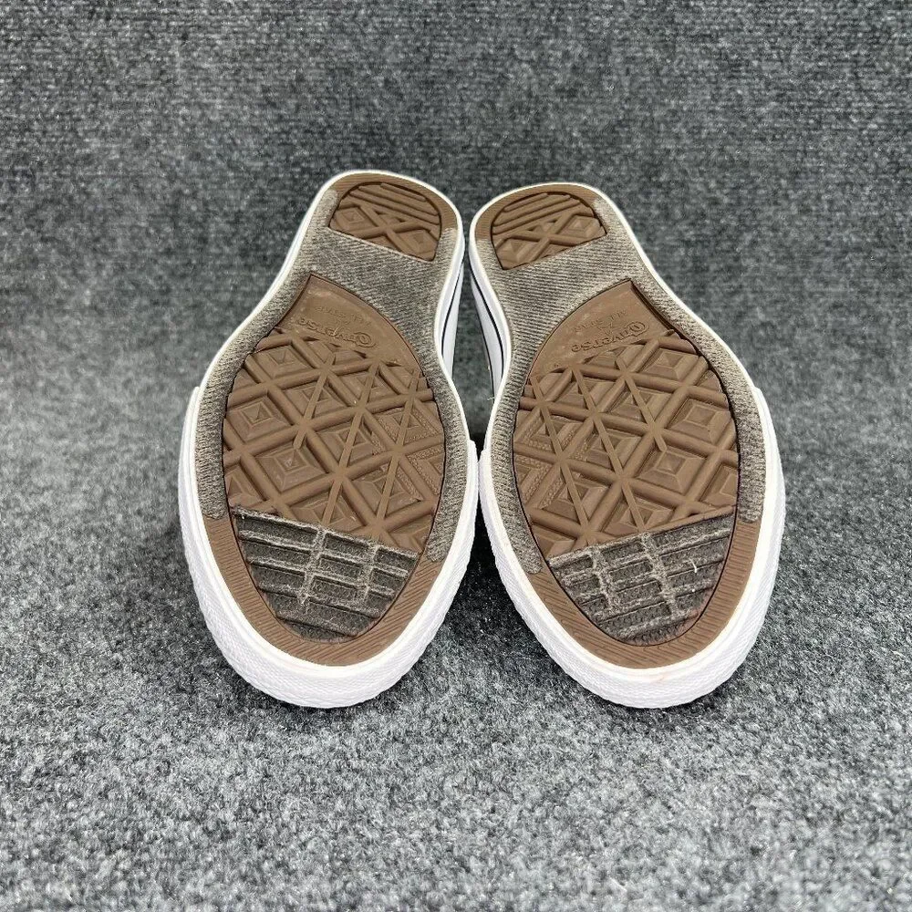 Converse All Star Street Slip Sneakers Girl's‎ 6 White Gold Star Athletic Shoes